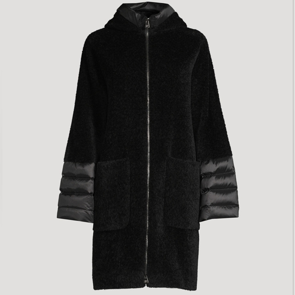 CINZIA ROCCA Wool Alpaca Coat With Nylon Trim